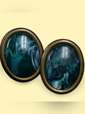 Vintage Marble Resin Statement Earrings